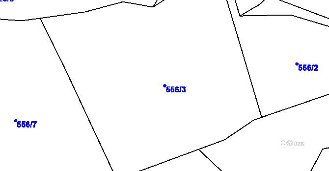 Parcela st. 556/3 v KÚ Mozolov, Katastrální mapa