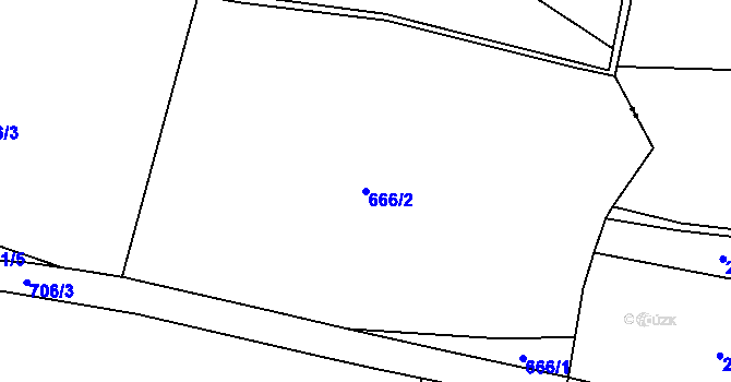 Parcela st. 666/2 v KÚ Mozolov, Katastrální mapa