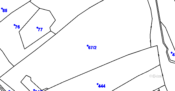 Parcela st. 67/2 v KÚ Mozolov, Katastrální mapa