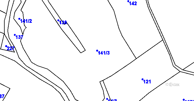 Parcela st. 141/3 v KÚ Mozolov, Katastrální mapa