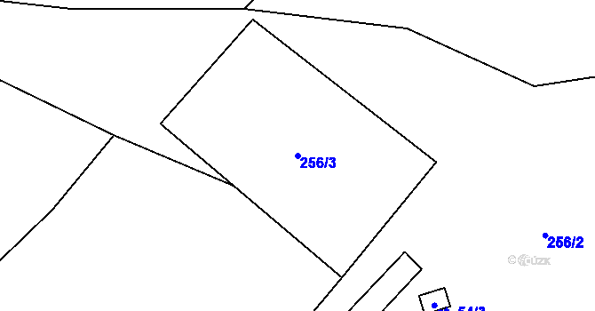 Parcela st. 256/3 v KÚ Mozolov, Katastrální mapa