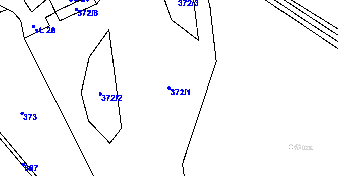 Parcela st. 372/1 v KÚ Mozolov, Katastrální mapa