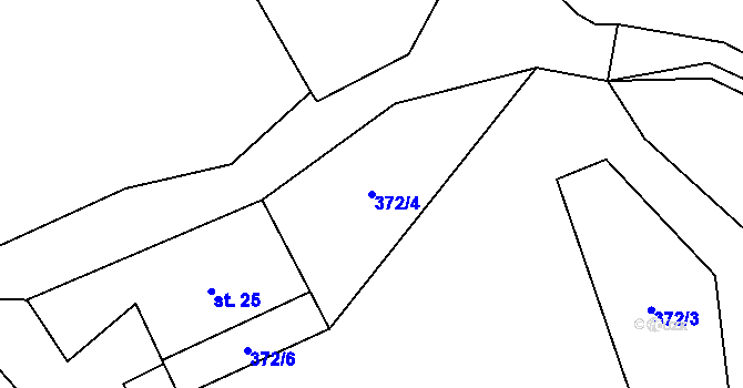 Parcela st. 372/4 v KÚ Mozolov, Katastrální mapa