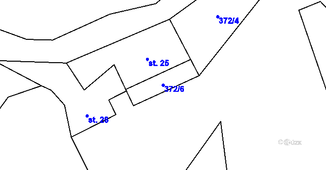 Parcela st. 372/6 v KÚ Mozolov, Katastrální mapa