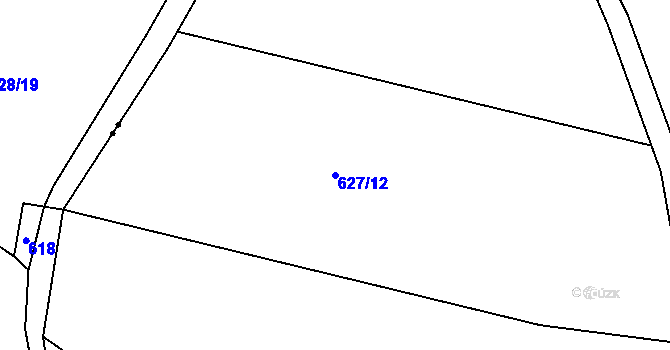 Parcela st. 627/12 v KÚ Mozolov, Katastrální mapa