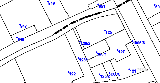 Parcela st. 126/2 v KÚ Petřkovice u Ostravy, Katastrální mapa