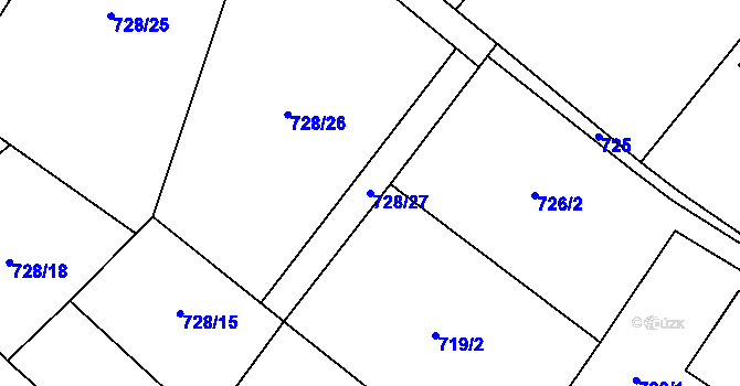Parcela st. 728/27 v KÚ Petřkovice u Ostravy, Katastrální mapa