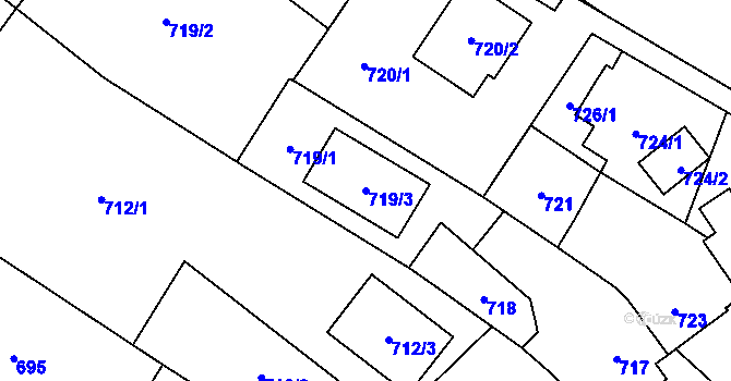 Parcela st. 719/3 v KÚ Petřkovice u Ostravy, Katastrální mapa