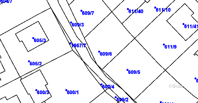 Parcela st. 609/6 v KÚ Petřkovice u Ostravy, Katastrální mapa