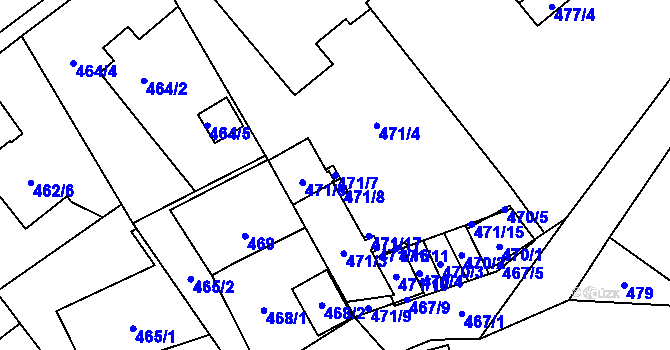 Parcela st. 471/7 v KÚ Petřkovice u Ostravy, Katastrální mapa