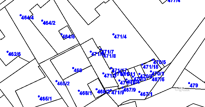 Parcela st. 471/8 v KÚ Petřkovice u Ostravy, Katastrální mapa