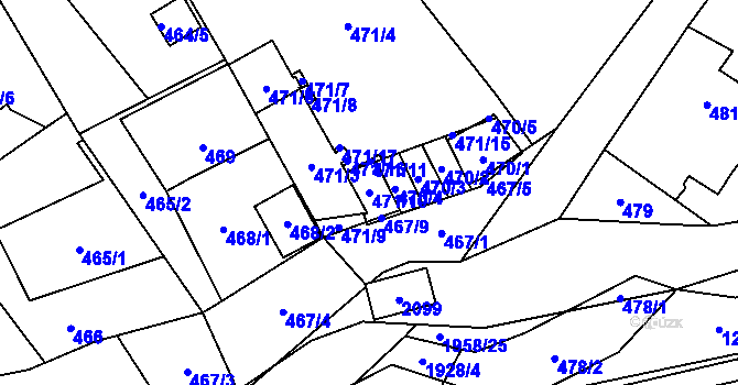 Parcela st. 471/10 v KÚ Petřkovice u Ostravy, Katastrální mapa