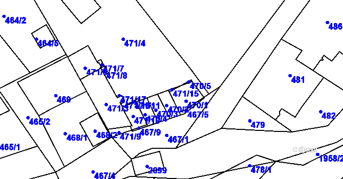 Parcela st. 471/15 v KÚ Petřkovice u Ostravy, Katastrální mapa