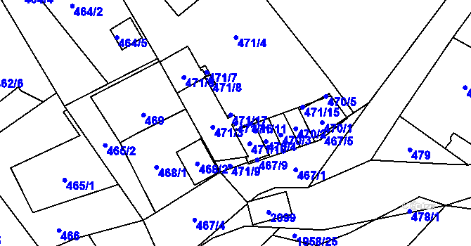 Parcela st. 471/16 v KÚ Petřkovice u Ostravy, Katastrální mapa