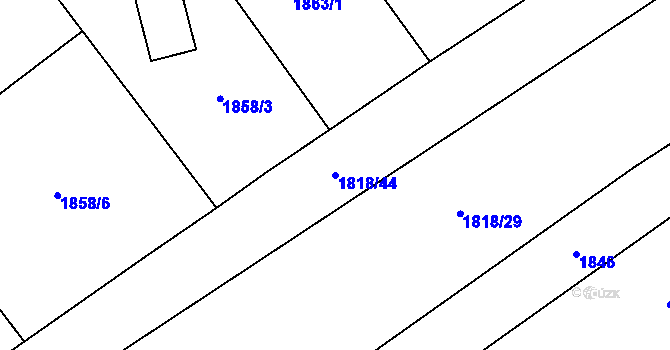 Parcela st. 1818/44 v KÚ Petřkovice u Ostravy, Katastrální mapa