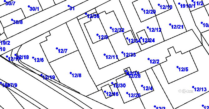 Parcela st. 12/11 v KÚ Petřkovice u Ostravy, Katastrální mapa