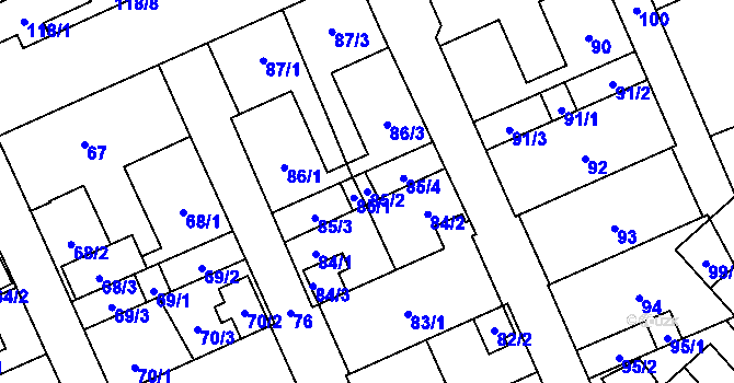 Parcela st. 85/2 v KÚ Petřkovice u Ostravy, Katastrální mapa