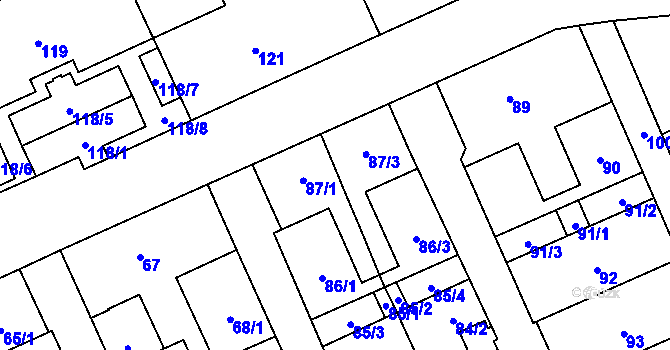 Parcela st. 87 v KÚ Petřkovice u Ostravy, Katastrální mapa