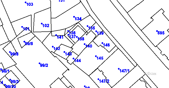 Parcela st. 140 v KÚ Petřkovice u Ostravy, Katastrální mapa