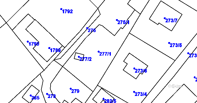 Parcela st. 277/1 v KÚ Petřkovice u Ostravy, Katastrální mapa