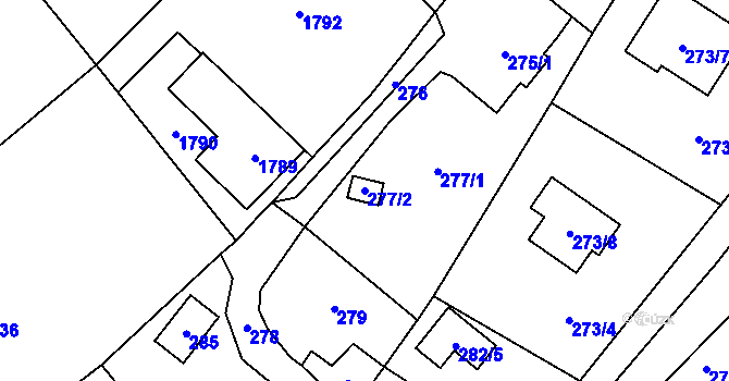 Parcela st. 277/2 v KÚ Petřkovice u Ostravy, Katastrální mapa