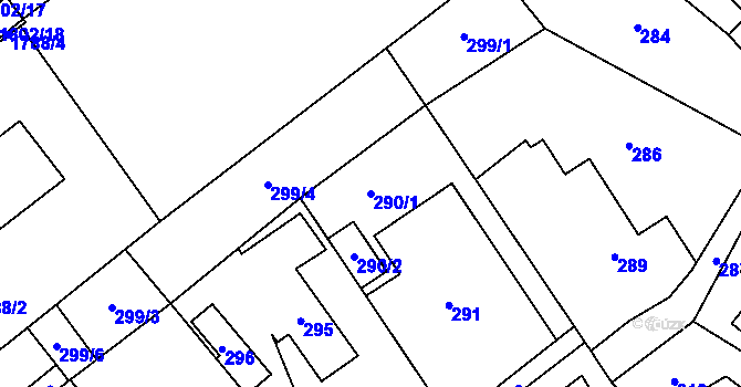 Parcela st. 290/1 v KÚ Petřkovice u Ostravy, Katastrální mapa