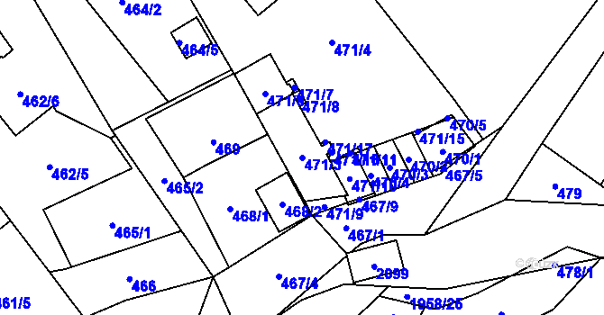 Parcela st. 471/3 v KÚ Petřkovice u Ostravy, Katastrální mapa