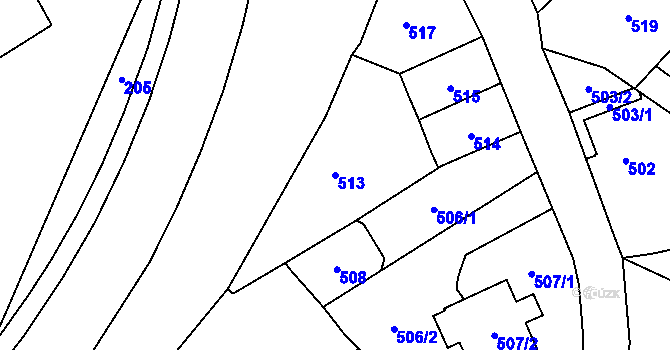 Parcela st. 513 v KÚ Petřkovice u Ostravy, Katastrální mapa