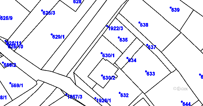 Parcela st. 630/1 v KÚ Petřkovice u Ostravy, Katastrální mapa