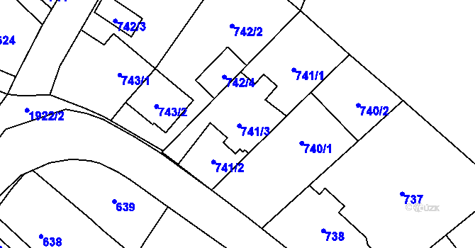 Parcela st. 741/3 v KÚ Petřkovice u Ostravy, Katastrální mapa