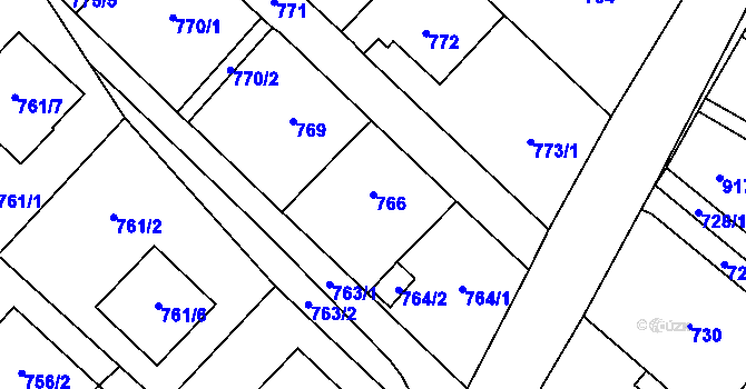 Parcela st. 766 v KÚ Petřkovice u Ostravy, Katastrální mapa