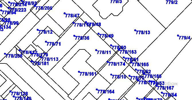 Parcela st. 778/11 v KÚ Petřkovice u Ostravy, Katastrální mapa