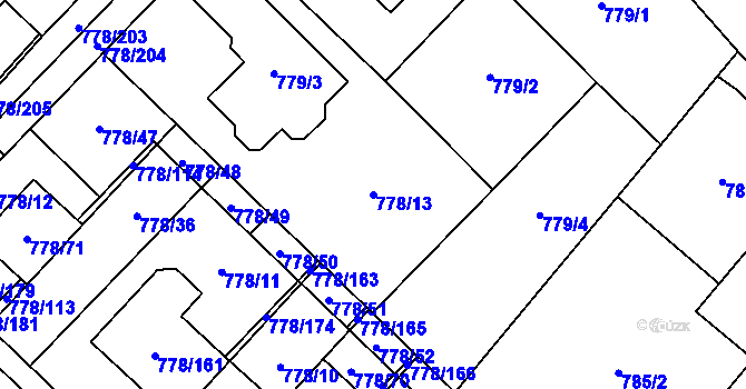 Parcela st. 778/13 v KÚ Petřkovice u Ostravy, Katastrální mapa