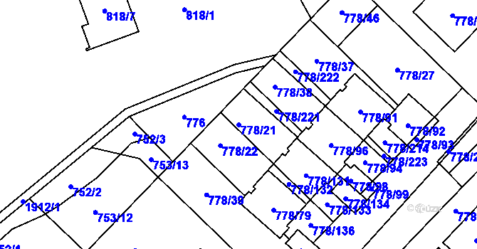 Parcela st. 778/21 v KÚ Petřkovice u Ostravy, Katastrální mapa