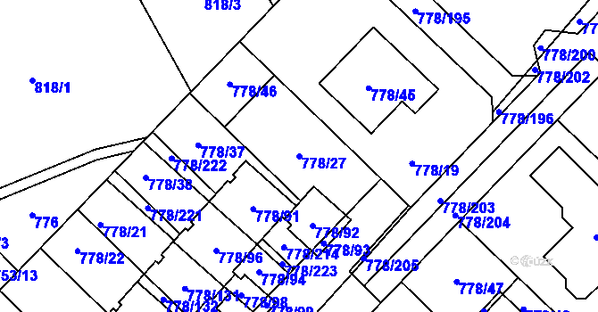 Parcela st. 778/27 v KÚ Petřkovice u Ostravy, Katastrální mapa
