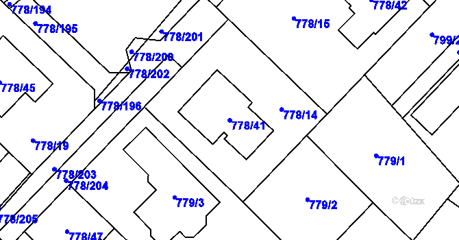 Parcela st. 778/41 v KÚ Petřkovice u Ostravy, Katastrální mapa
