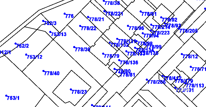 Parcela st. 778/79 v KÚ Petřkovice u Ostravy, Katastrální mapa