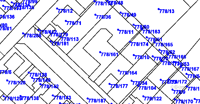 Parcela st. 778/161 v KÚ Petřkovice u Ostravy, Katastrální mapa
