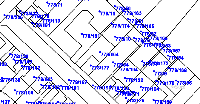 Parcela st. 778/164 v KÚ Petřkovice u Ostravy, Katastrální mapa