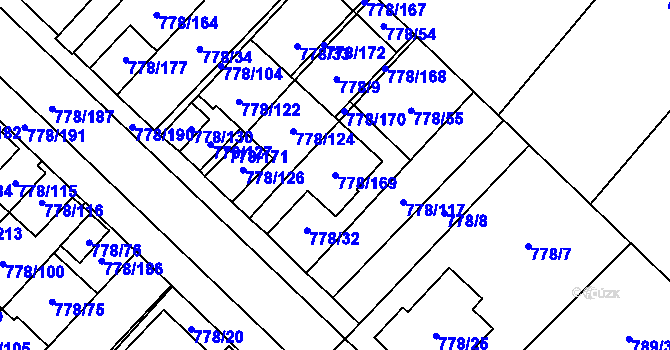 Parcela st. 778/169 v KÚ Petřkovice u Ostravy, Katastrální mapa