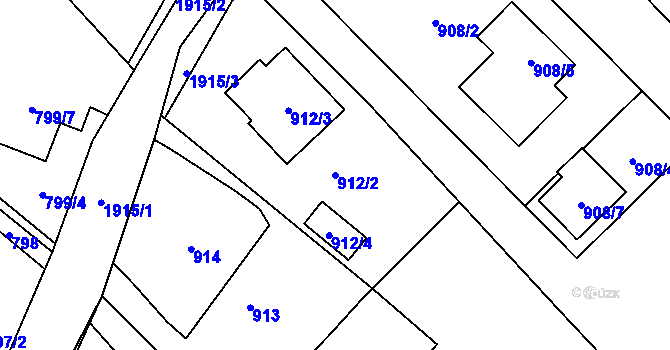Parcela st. 912/2 v KÚ Petřkovice u Ostravy, Katastrální mapa