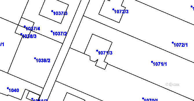 Parcela st. 1071/3 v KÚ Petřkovice u Ostravy, Katastrální mapa