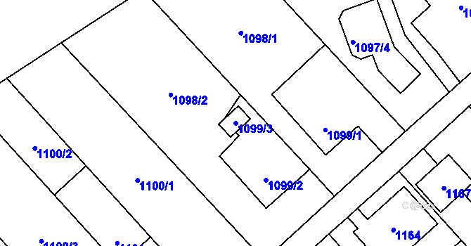 Parcela st. 1099/3 v KÚ Petřkovice u Ostravy, Katastrální mapa
