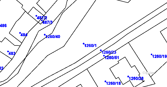 Parcela st. 1260/1 v KÚ Petřkovice u Ostravy, Katastrální mapa