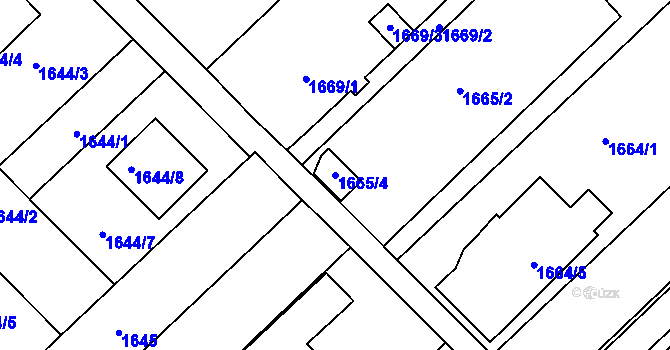 Parcela st. 1665/4 v KÚ Petřkovice u Ostravy, Katastrální mapa