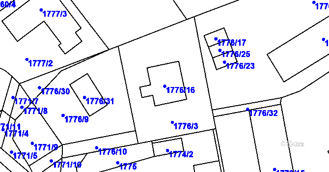 Parcela st. 1776/16 v KÚ Petřkovice u Ostravy, Katastrální mapa