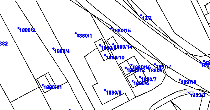 Parcela st. 1880/10 v KÚ Petřkovice u Ostravy, Katastrální mapa