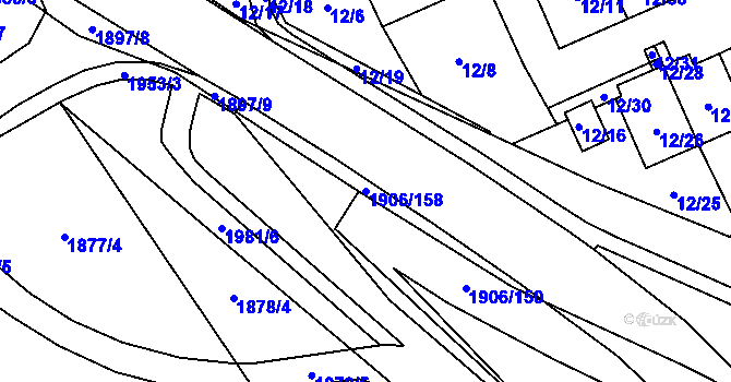 Parcela st. 1906/158 v KÚ Petřkovice u Ostravy, Katastrální mapa