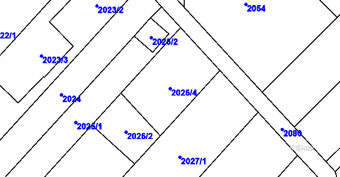 Parcela st. 2026/4 v KÚ Petřkovice u Ostravy, Katastrální mapa