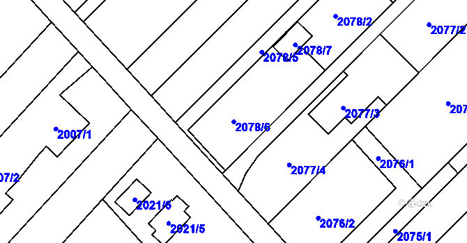 Parcela st. 2078/6 v KÚ Petřkovice u Ostravy, Katastrální mapa